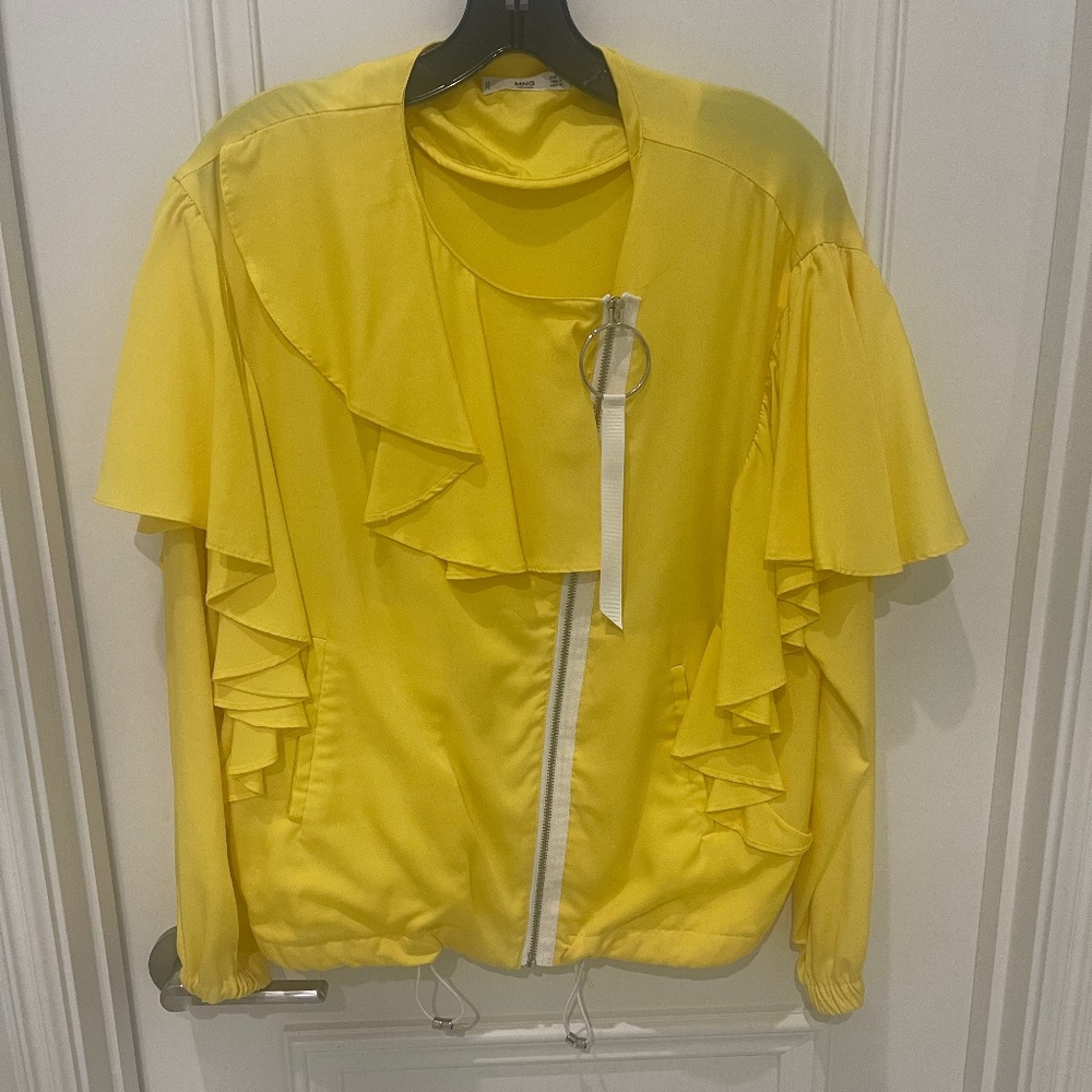 Yellow Mango lightweight ruffle windbreaker
